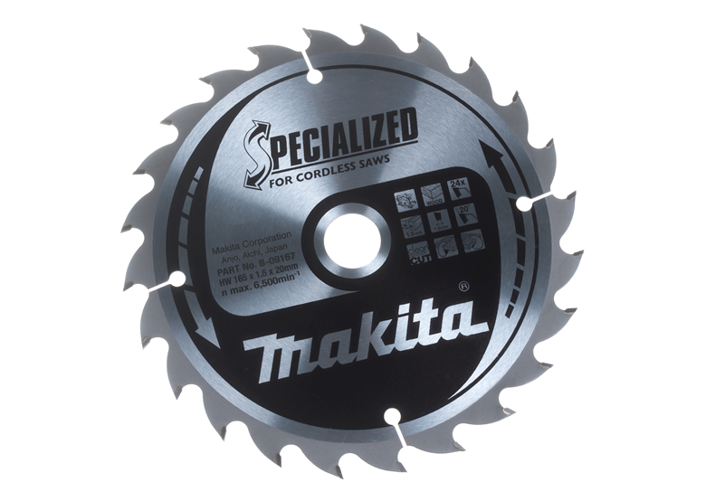 Spezial Sägeblatt CCC16524E 165x20mm T24 Makita B-09167