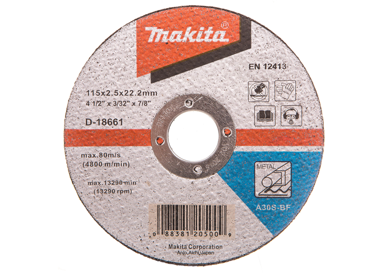 Trennscheibe für Metall 2A30S (flach) Makita D-18661