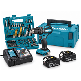 Akku-Schlagbohrmaschine mit Zubehör Makita DHP485FJX1 2x3.0Ah SET