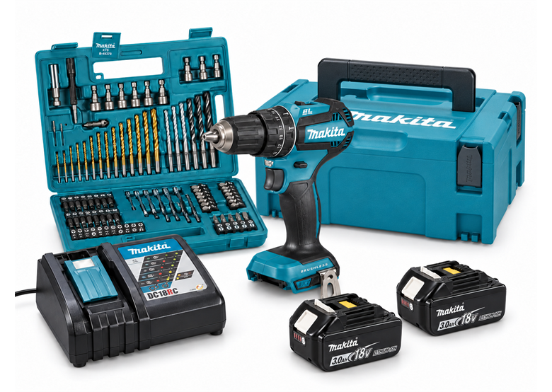 Akku-Schlagbohrmaschine mit Zubehör Makita DHP485FJX1 2x3.0Ah SET