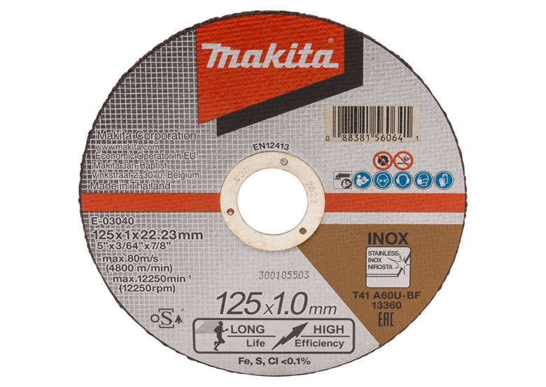 Dünne Hochleistungstrennscheibe 125x22,2mm Makita E-03040