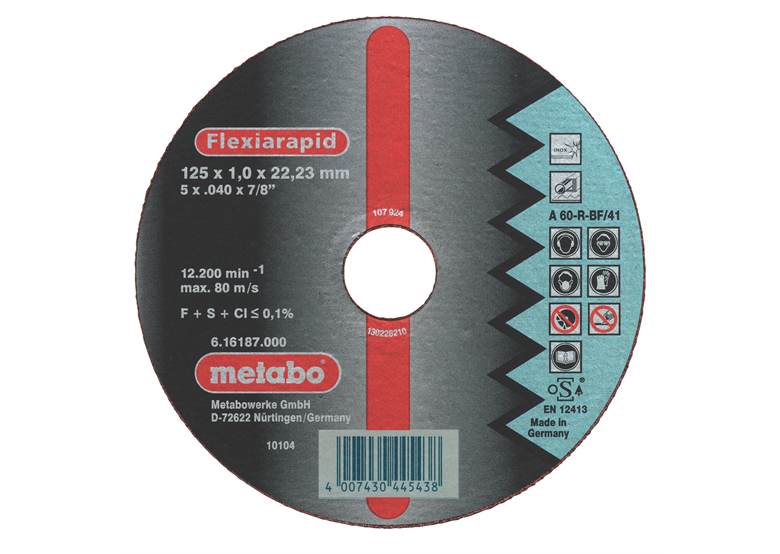 Trennscheibe Flexiarapid Inox A 60-R 125×1,0×22,2mm Metabo 616187000