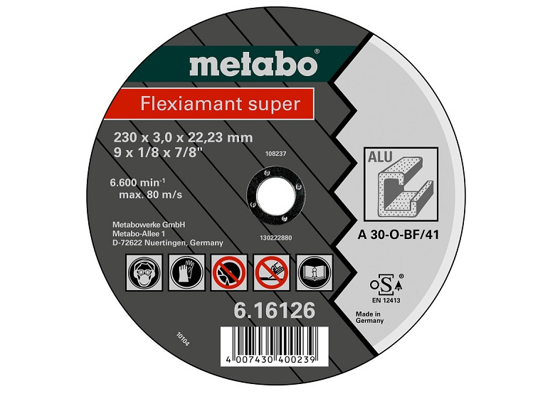 Trennscheibe Flexiamant super A 30-O 125×2,5×22,2mm Metabo 616752000