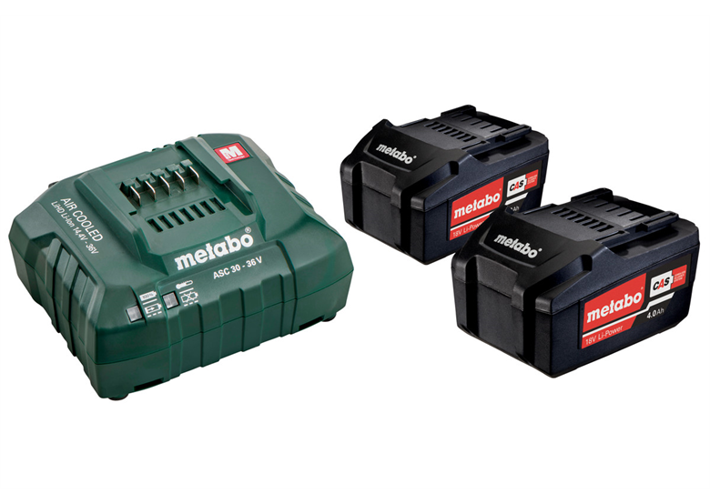 Starter-Set 2x 18 V Li-Power 4,0 Ah Akkus mit ASC 30-36 V Ladegerät Metabo 685050000