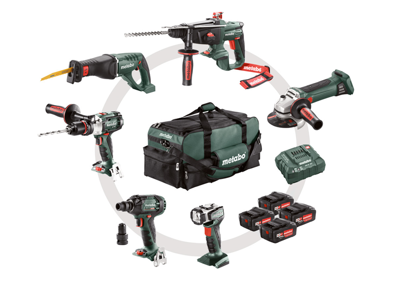 Werkzeugset 18V Metabo CAS Combo Set Construction 6.1 4x4.0Ah