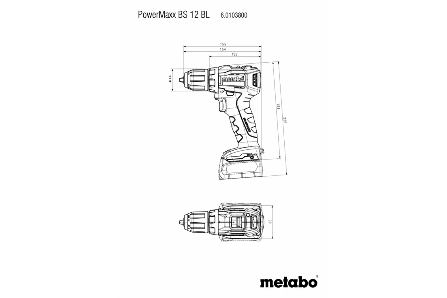 Akku-Bohrschrauber Metabo PowerMaxx BS 12 BL
