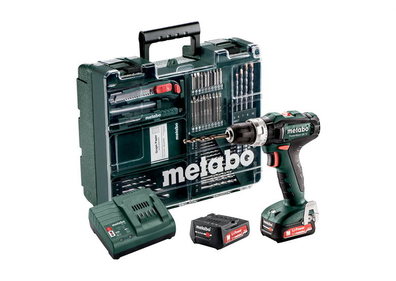 Akku-Bohrschrauber mit 68-tlg. Zubehörset Metabo PowerMaxx SB 12 Set