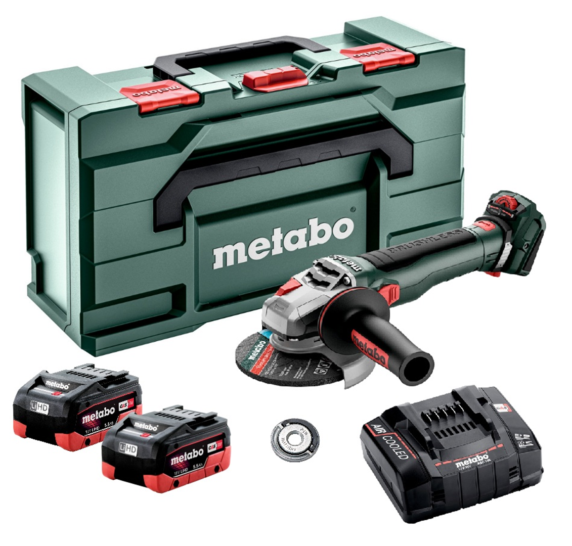 Winkelschleifer Metabo WVB 18 LT BL 11-125 Quick 2x5.5Ah | rotopino.de