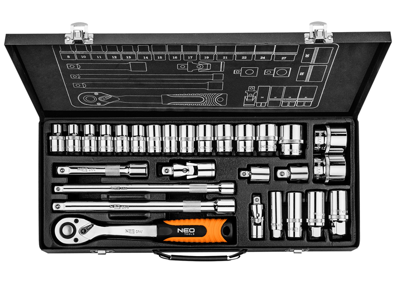 Steckschlüssel 28Stck. Neo 08-677