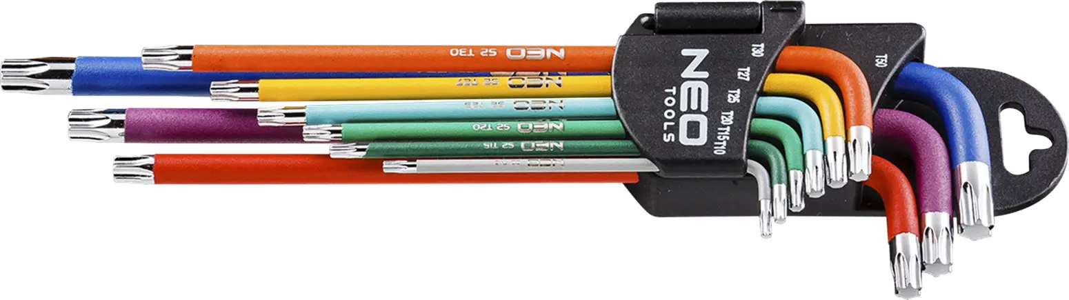 9-tlg. Schlüsselset Torx T10-T50 bunt Neo 09-518