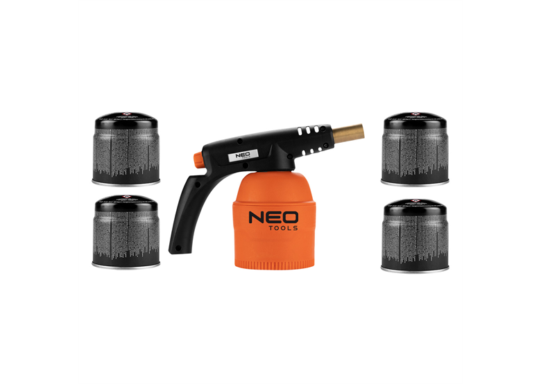 Lötlampe + 4 nachfüllbare Kartuschen Neo 20-045