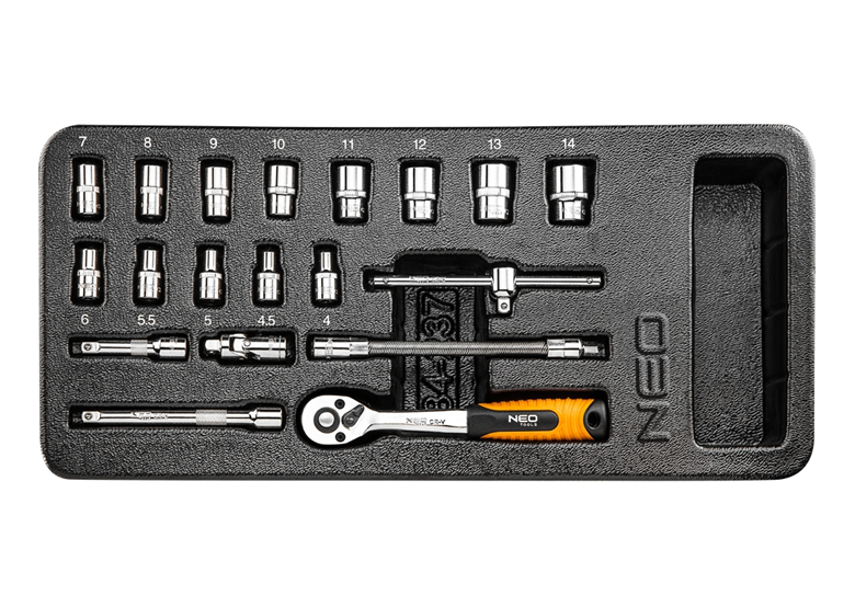 Einlage für Werkzeugschrank mit 1/4" Nüssen Neo 84-237