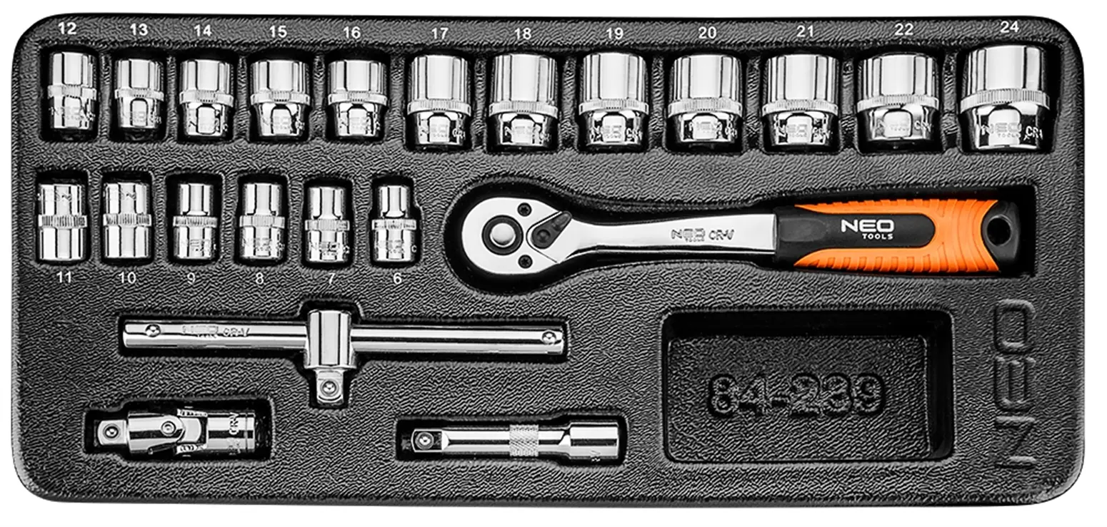 Einlage für Werkzeugschrank mit 3/8" Nüssen Neo 84-239