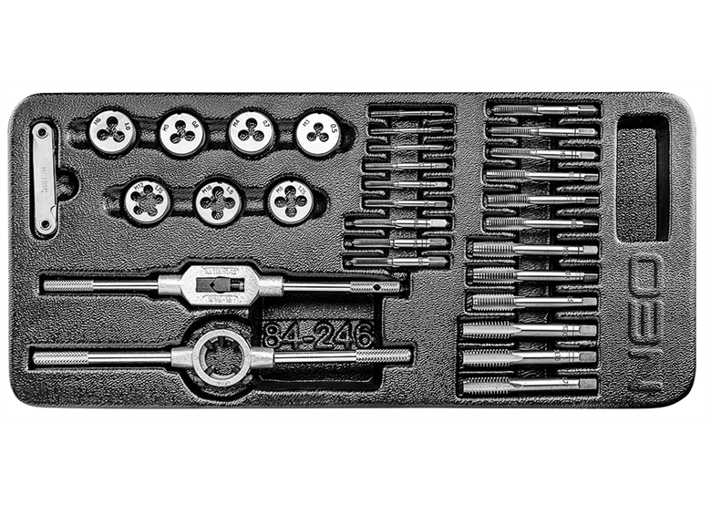 Einlage für Werkzeugschrank mit Gewindebohrer und Gewindeschneider Neo 84-246