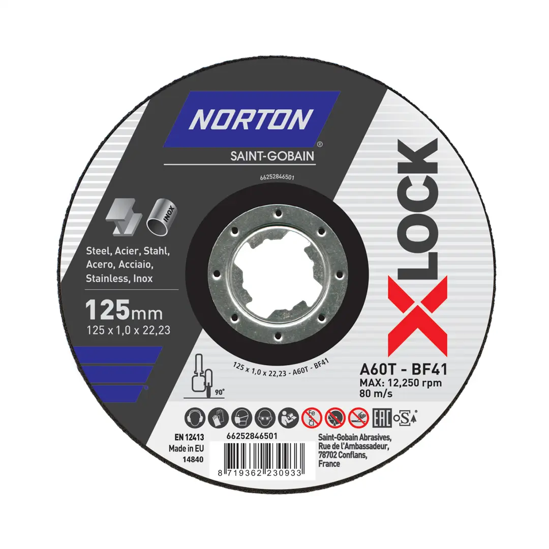 Trennscheibe Norton A60T-125x1.0x22.23-T41 NOR-XLock
