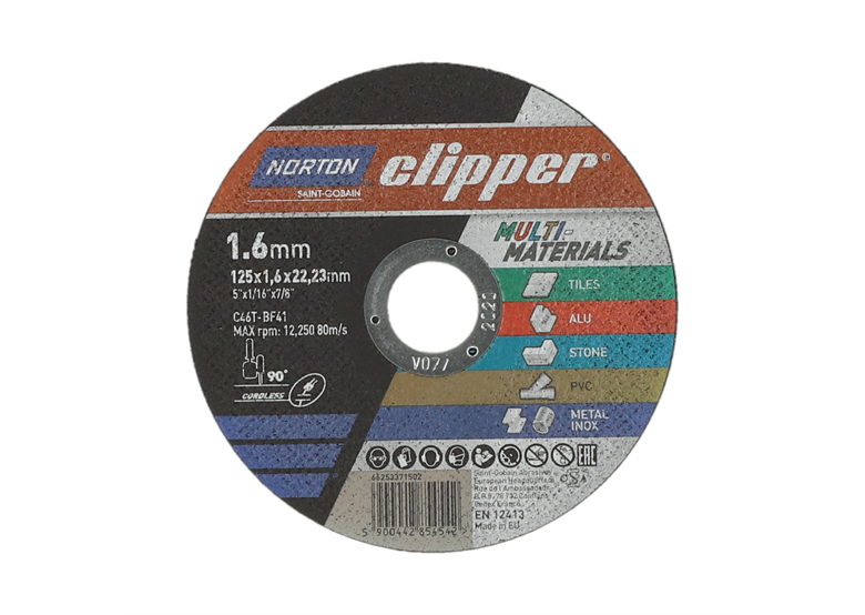 MultiMaterials Trennscheibe 125x1,6mm Norton C46T-125x1.6x22.23-T41 NOR-Clipper Multi