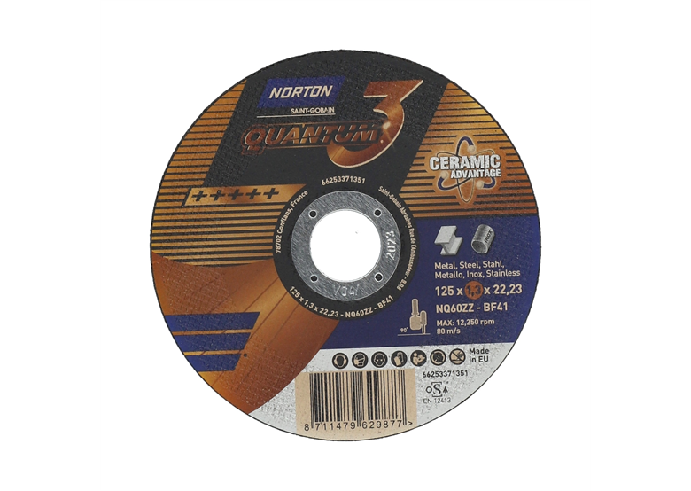 Ultradünne Trennscheibe Norton NQ60ZZ-125x1.3x22.23-T41 NOR-Quantum 3