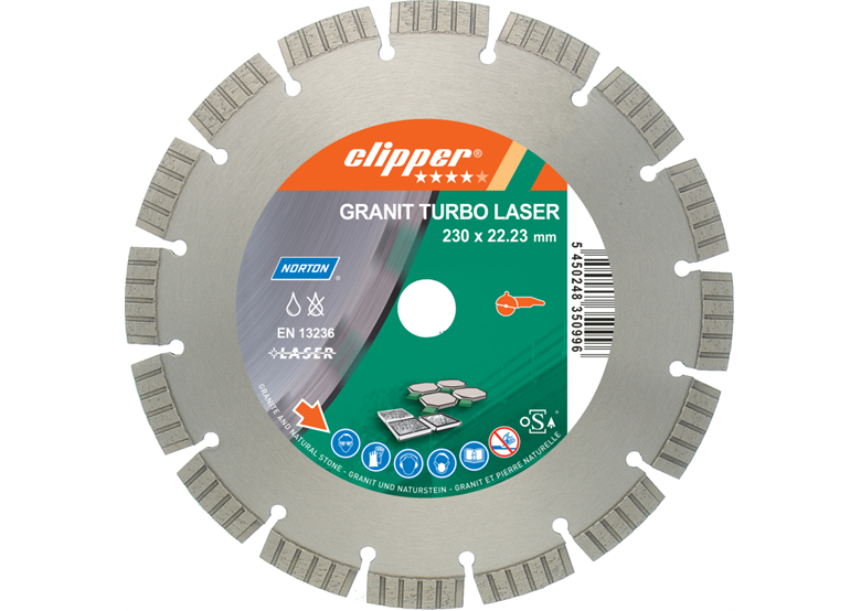Diamant-Sägeblatt 230x22,3mm Norton Pro Granite Turbo