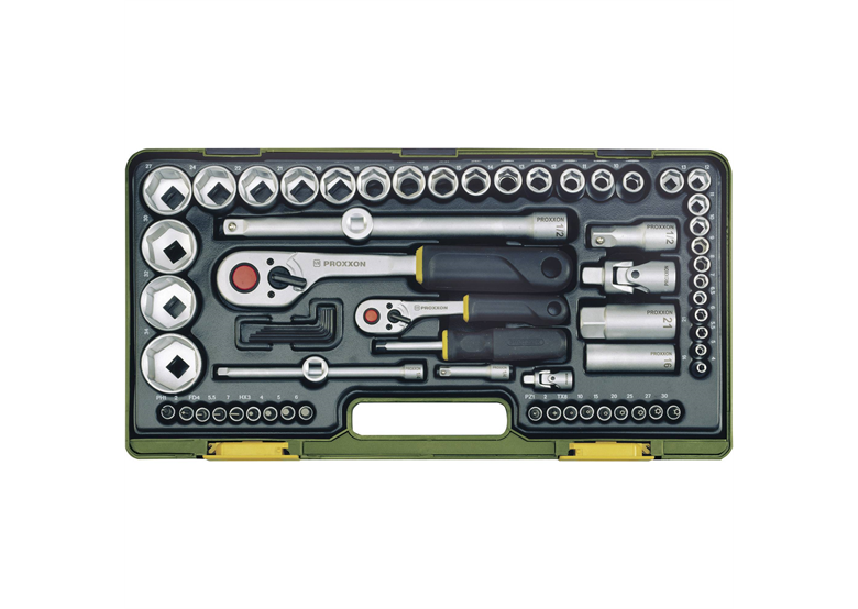 Steckschlüssel 1/4", 1/2", Satz mit 65 Elementen Proxxon PR23286