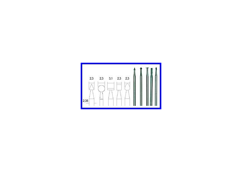 Wolfram-Vanadium-Stahl Frässer Set, 2,3 und 3,1 mm Proxxon PR28710