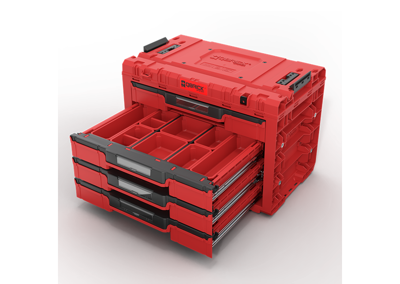 Werkzeugbox mit Schubladen Qbrick System PRIME DRAWER 4 TOOLBOX EXPERT RED Ultra HD Custom