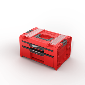 Werkzeugbox mit Schubladen Qbrick System PRO 2.0 DRAWER 2 TOOLBOX PROFI EXPERT RED Ultra HD Custom