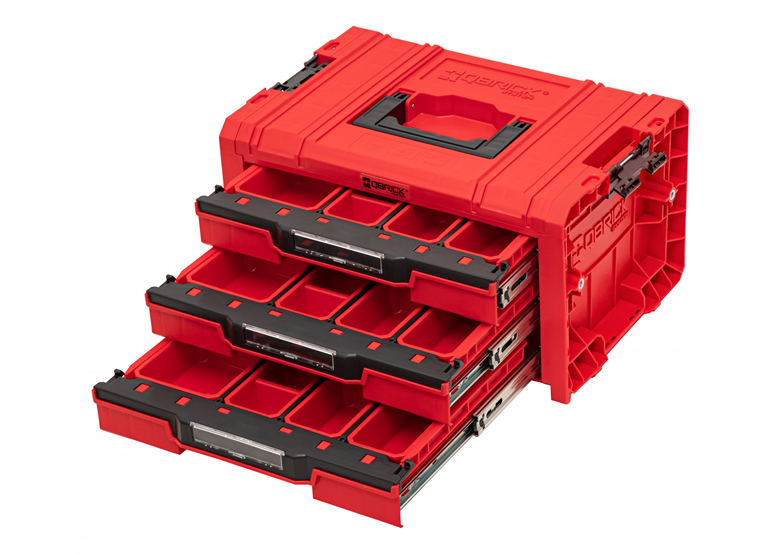 Werkzeugbox mit Schubladen Qbrick System PRO 2.0 DRAWER 3 TOOLBOX EXPERT RED