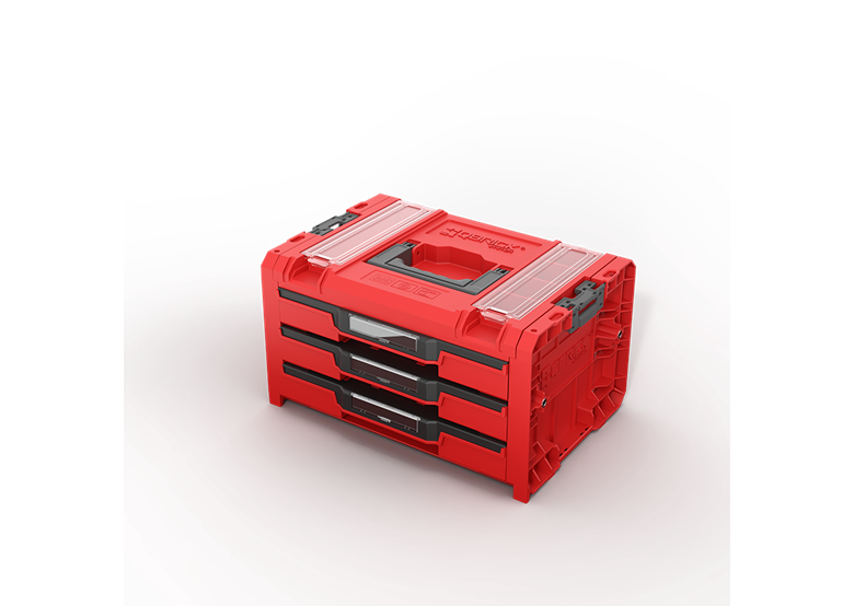 Werkzeugbox mit Schubladen Qbrick System PRO 2.0 DRAWER 3 TOOLBOX PROFI EXPERT RED Ultra HD Custom