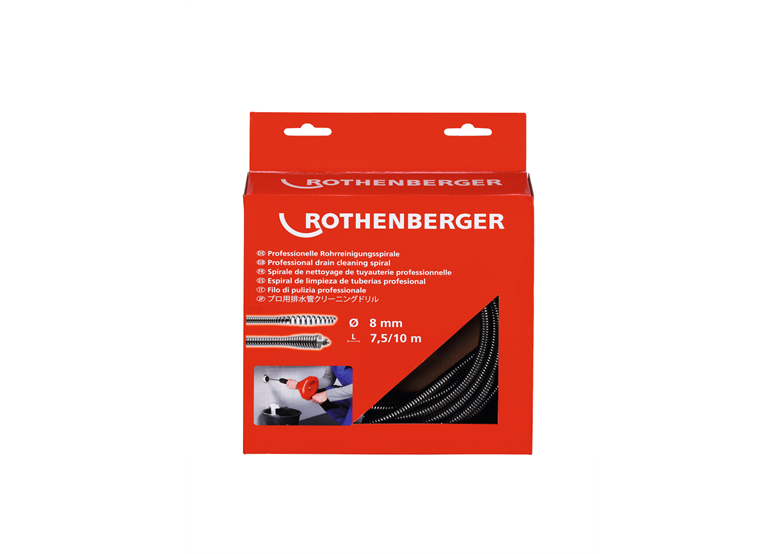 Spirale mit Seele und Kupplung 8mm x 7,5m Rothenberger 72425