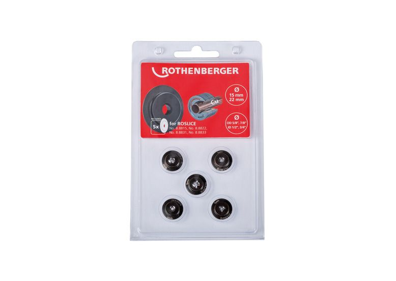 Ersatzräder 15 und 22 mm für ROSLICE-Schneider, 5Stk. Rothenberger 88841D