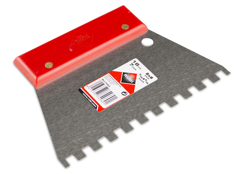 Zahnspachtel 18cm 8x8mm Rubi 74960