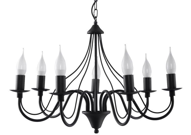 Kronleuchter MINERWA 7 schwarz Sollux Lighting Crimson