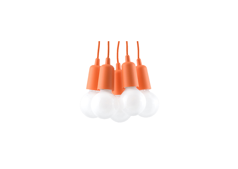 Pendelleuchte DIEGO 5 orange Sollux Lighting Nickel