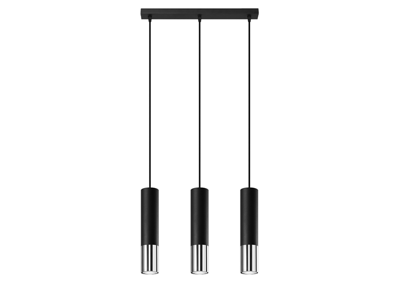 Pendelleuchte LOOPEZ 3L schwarz/Chrom Sollux Lighting Ocean Green