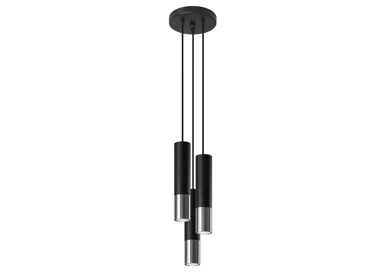 Pendelleuchte LOOPEZ 3P schwarz/Chrom Sollux Lighting Ocean Green
