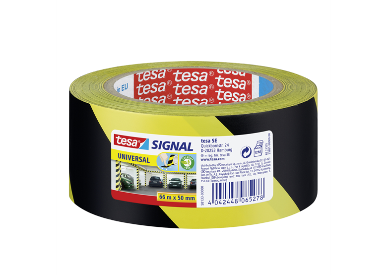 Band Signal 66m x 50mm, gelb und schwarz Tesa 58133
