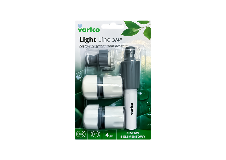 Set mit geradem Sprinkler 3/4“  4tlg. Vartco LL01-020