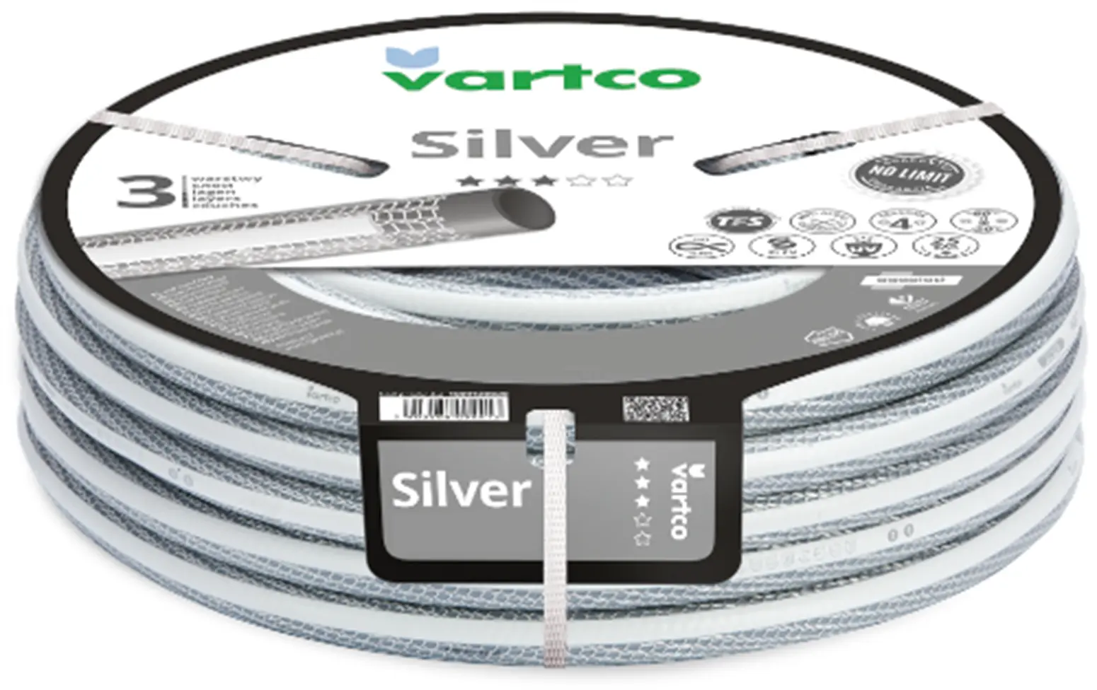 Gartenschlauch 1/2" 50m 3-lagig Vartco SILVER TFS 1009120050