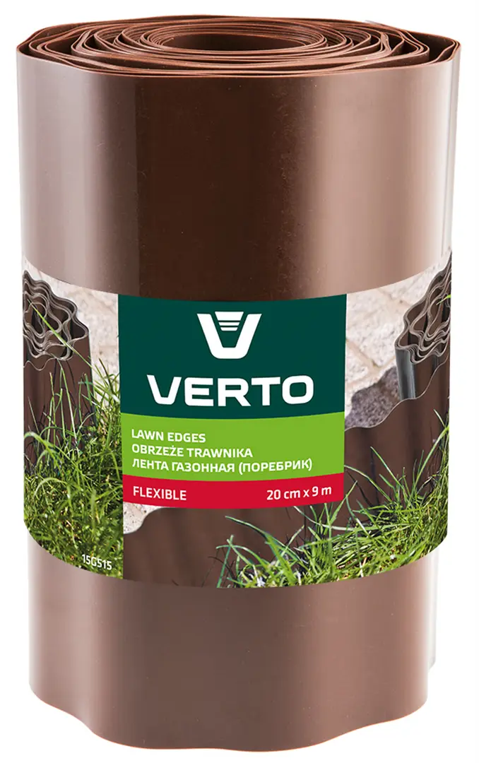 Gartenrand 20 cm x 9 m, braun Verto 15G515