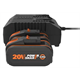 2 x 20 V 4,0 Ah Akkus und 2-Port-Ladegerät Worx PowerShare WA3611