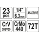 Werkzeugset 1/4" (23Stk.) Yato YT-14451