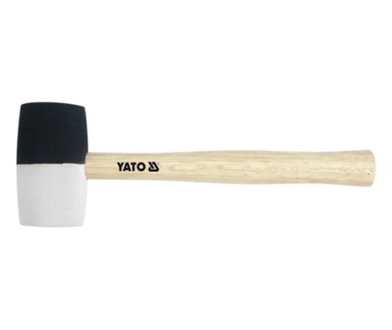 Gummihammer, schwarz-weiß mit Holzgriff 580 g Yato YT-4603