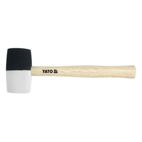 Gummihammer, schwarz-weiß mit Holzgriff 580 g Yato YT-4603