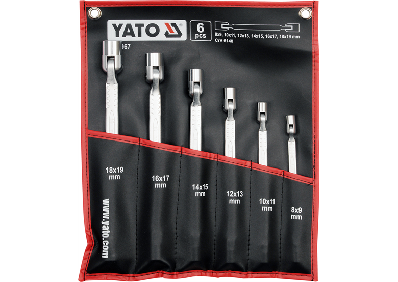 Steck- Gelenkkopfschlüssel 6- teilig 8-19 mm Yato YT-4967