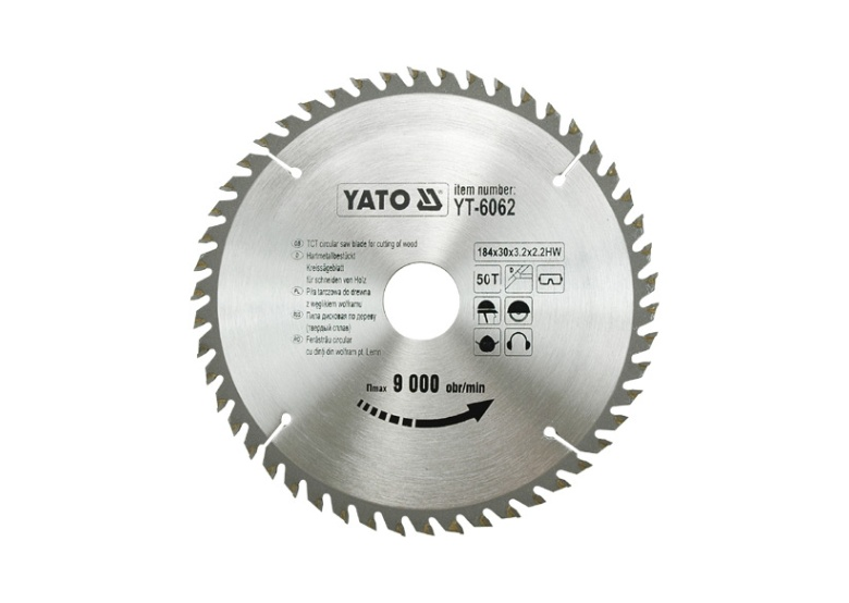 Kreissäge mit Karbid 184x30mm T50 Yato YT-6062