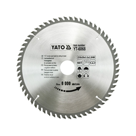 Kreissägeblatt mit Karbid 210x30mm T60 Yato YT-6068