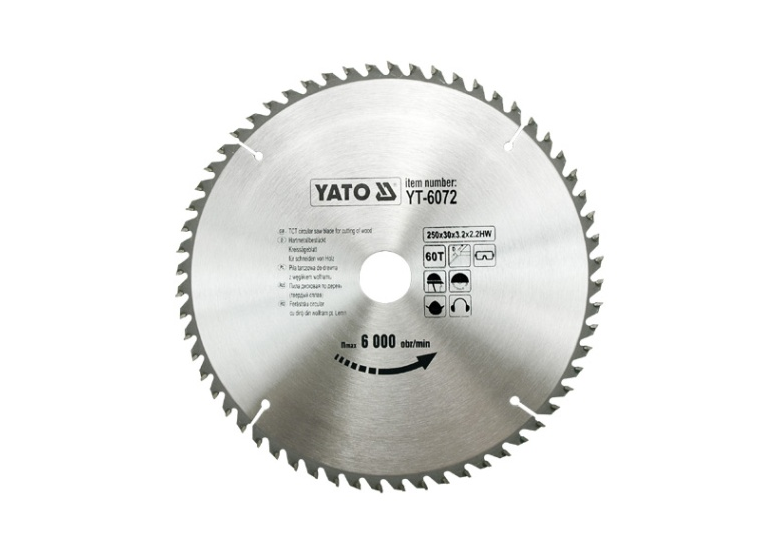 Kreissägeblatt 250x30mm T60 Yato YT-6072