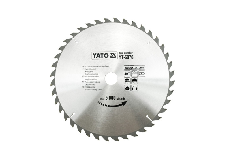 Kreissägeblatt mit Karbid 300x30mm T40 Yato YT-6076