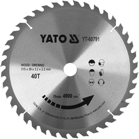 Widia Sägeblatt für Holz 315x30mm Yato YT-60791