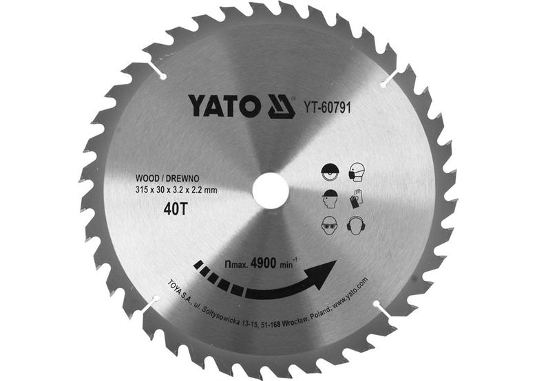 Widia Sägeblatt für Holz 315x30mm Yato YT-60791